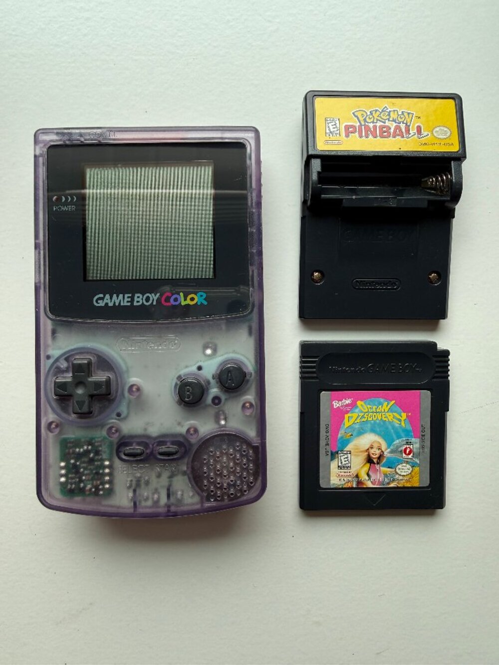 Gameboy Color Atomic Purple TESTED Working Vintage Nintendo with Games Pokemon
